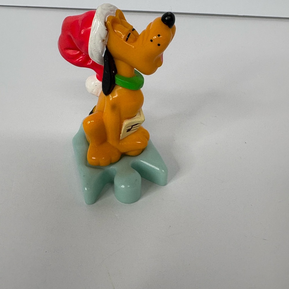 Disney Pluto with Red Santa Hat Figurine